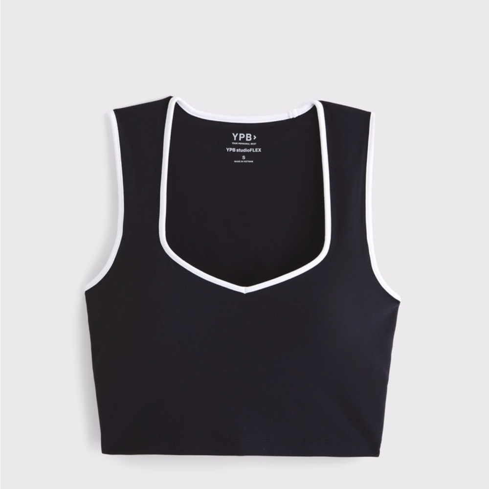 Abercrombie YPB sculptFLEX Portrait Tank - Black - size XL